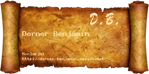 Derner Benjámin névjegykártya